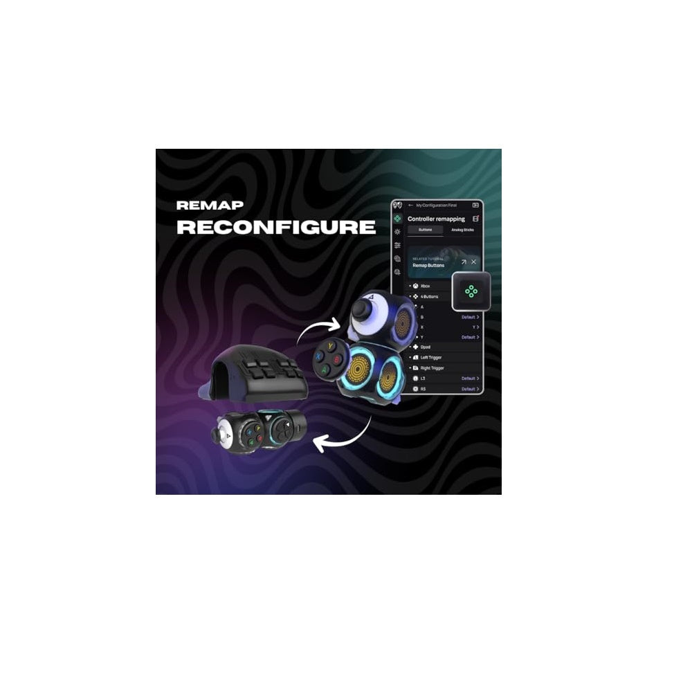 BYOWAVE Proteus Builder One-Handed Gaming Controller for PC, Steam & Xbox Series X|S, Advanced Remapping, Black