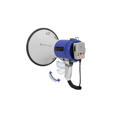 Technical Pro Megaphone 75-Watt Siren Bullhorn - Bullhorn Speaker w/Detachable Microphone MPH75UBL