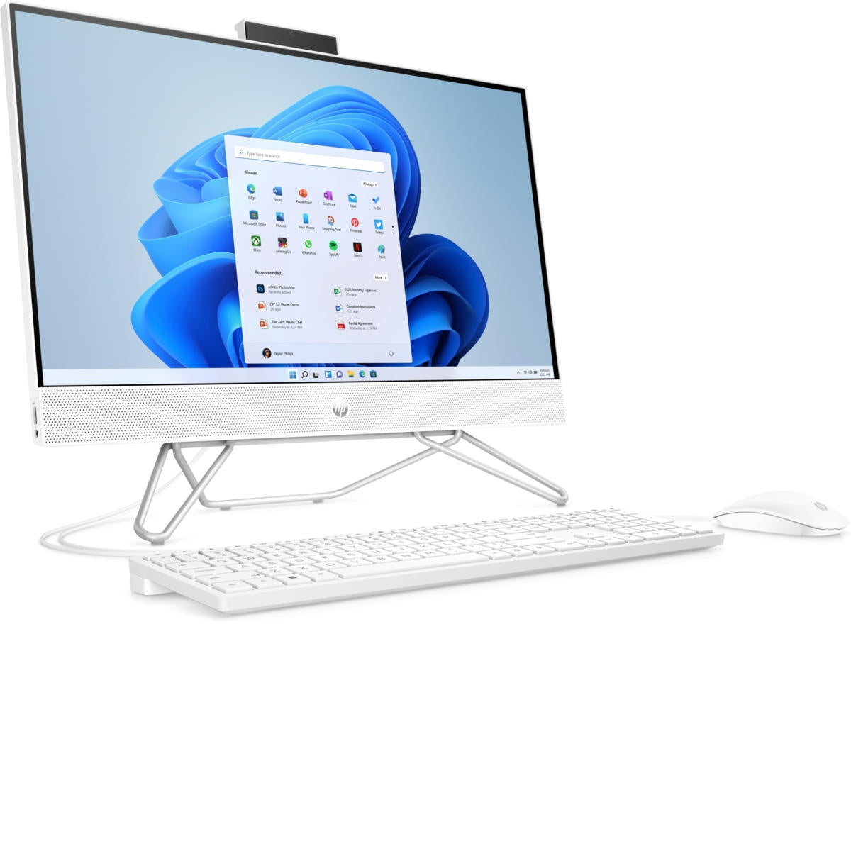 HP 24-cb0110 24" All-in-One Computer, Intel Celeron J4025, 4GB/ 256GB SSD, Win11 Home, Snow White, 577C4AA#ABA