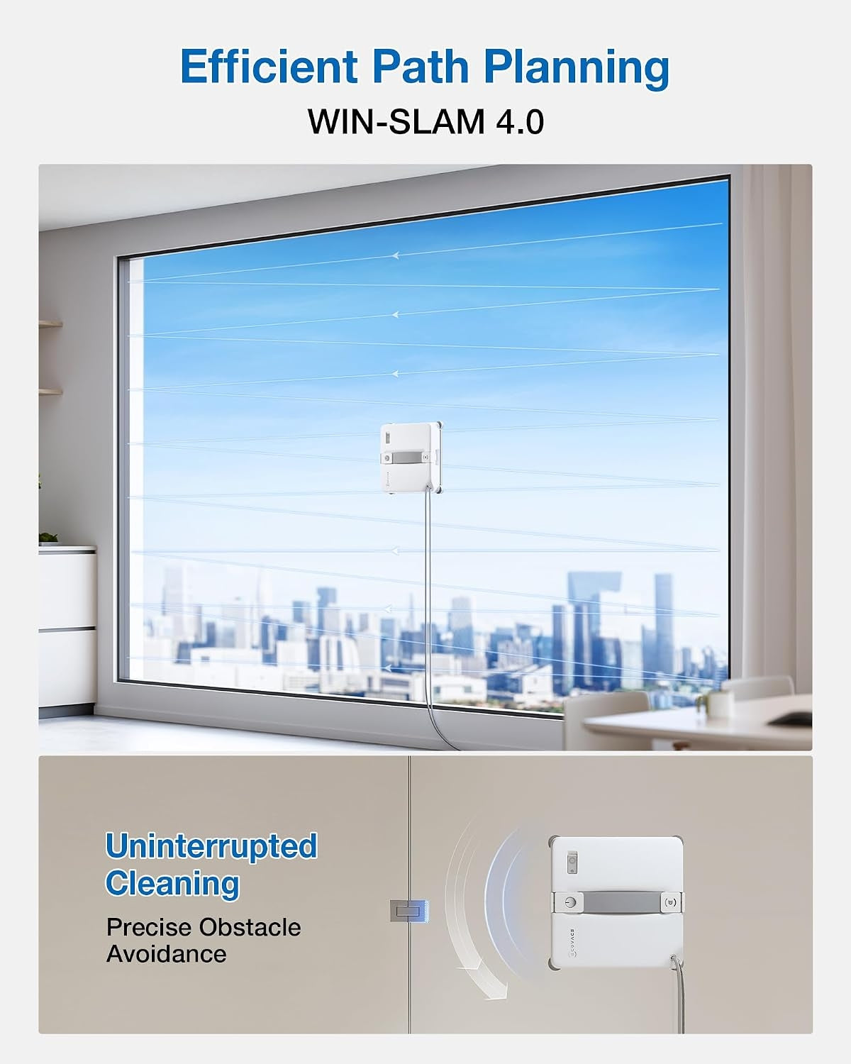 ECOVACS Robotics - WINBOT Mini2 Window Cleaning Robot, 5 Smart Modes, 10-Stage Safety