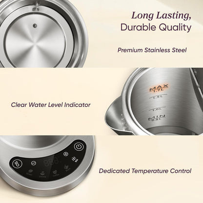 Cosori Stainless Steel Electric Kettle with Temperature Control, 1.7L CEK-S153-VUS
