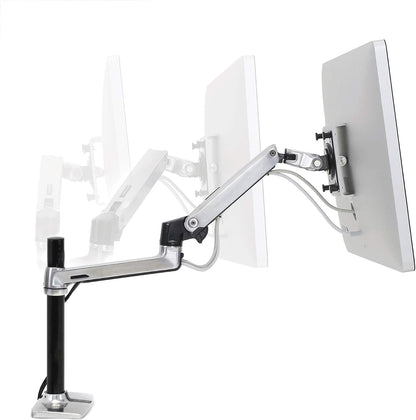 Ergotron - 24 Inches Screen Support Mounting Arm for Flat Panel Monitor - 20 Lbs - Black & Polished Aluminum 45-295-026