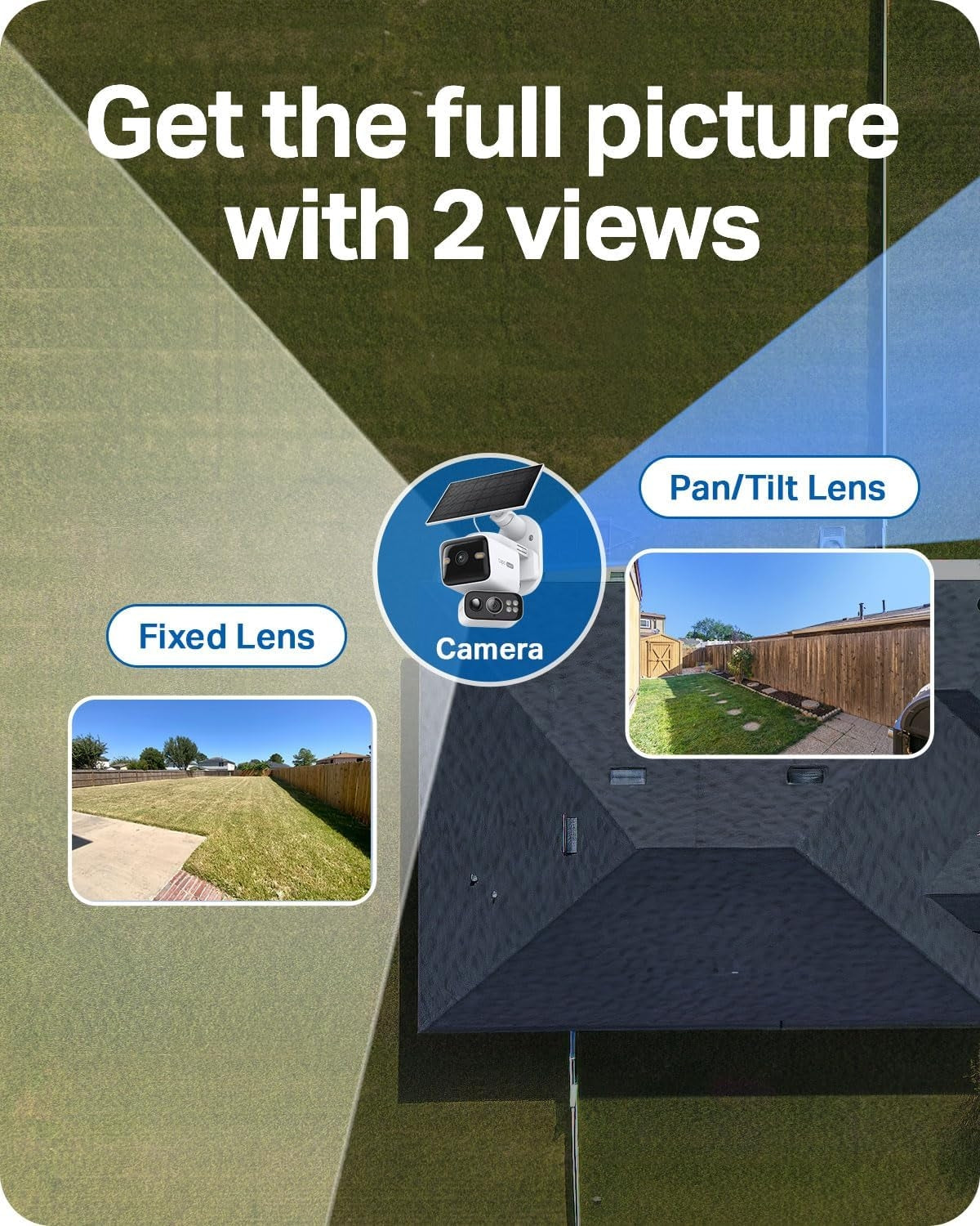 TP-Link Tapo C645D Solar-Powered Outdoor Dual Lens Pan & Tilt Security Camera Kit with Night Vision & Spotlights