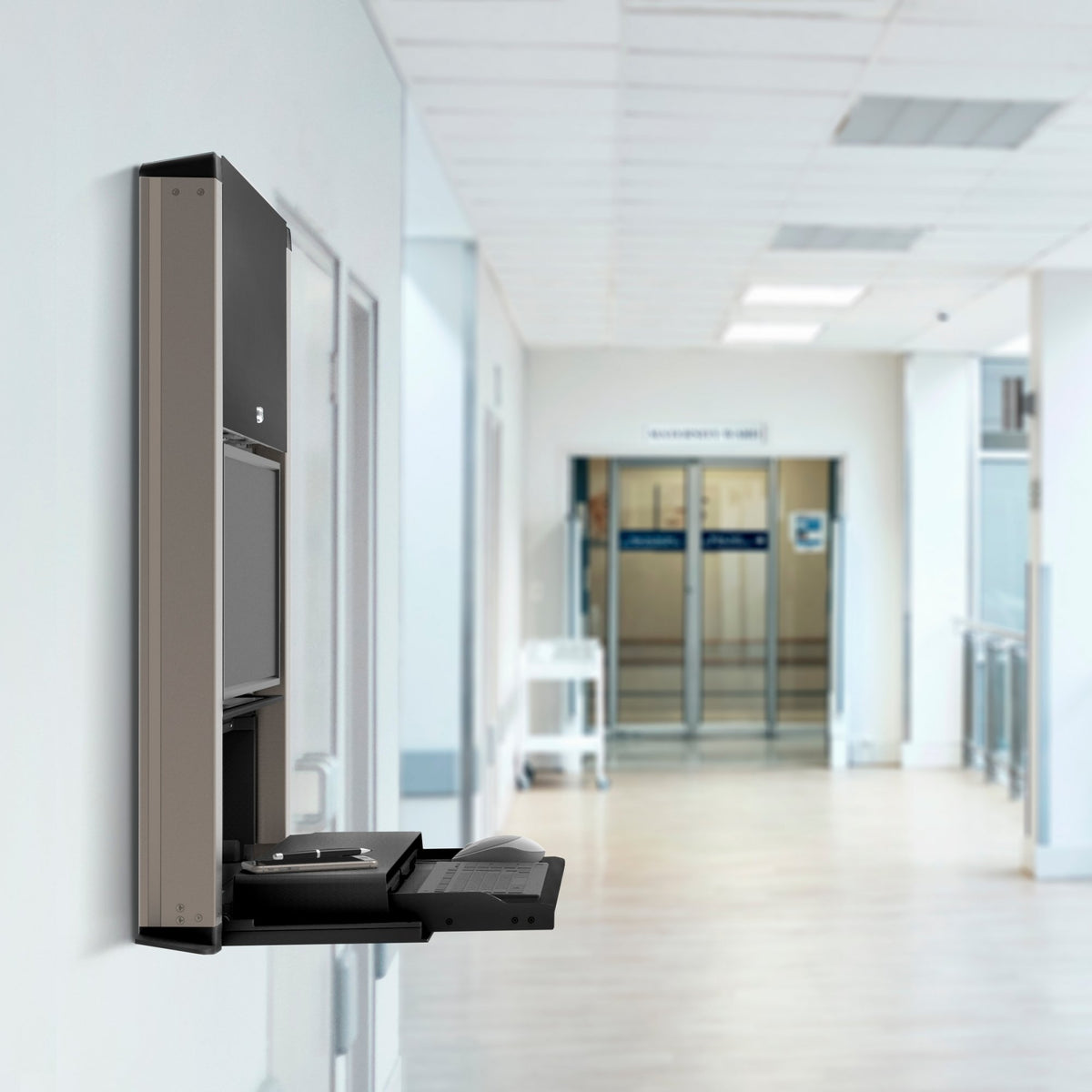 Ergotron CareFit - Wall-Mounted Workstation - Matte Black 61-367-060