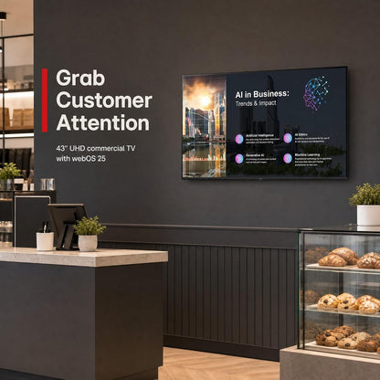 LG PK640S Series 43" 60Hz 8ms UHD 4K HDR Commercial Signage TV 43PK640S0UB