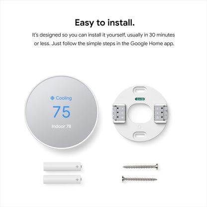 Google Nest Smart Programmable Wi-Fi Thermostat Snow GA01334