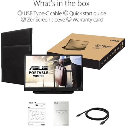 ASUS ZenScreen MB166C Portable USB Monitor- 15.6 inch, 1920 x 1080, 5ms, Full HD, IPS, USB Type-C