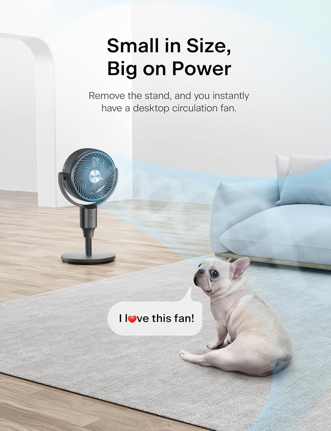 Pelonis Pedestal Fan, Air Circulator, Ultra OmniFlow (135°+90°Auto Oscillation), Quiet Floor Fan with 3 Speeds, Remote PSFAS07R2ALG