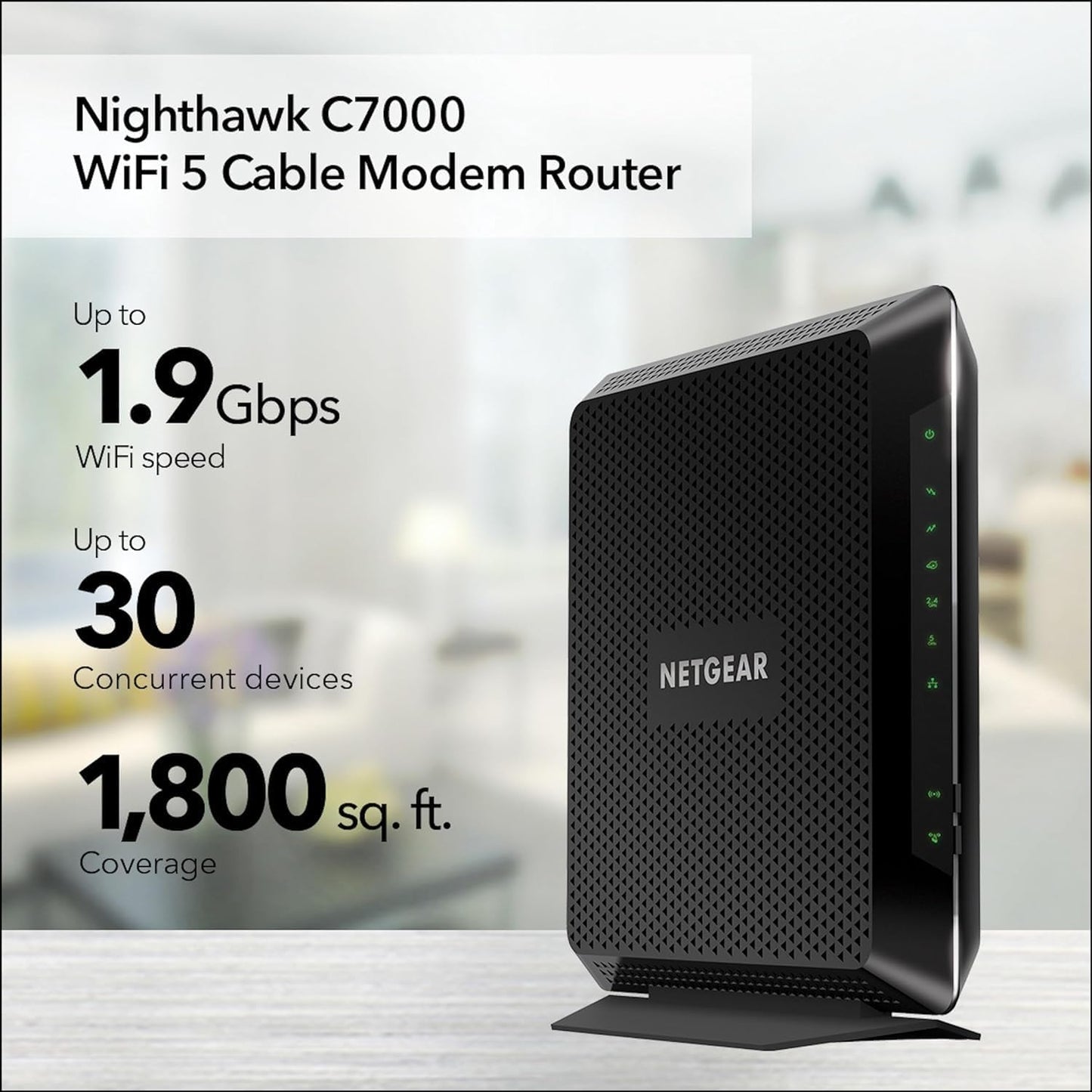 Netgear AC1900 Nighthawk Dual-Band Cable Modem Router C7000-100NAS