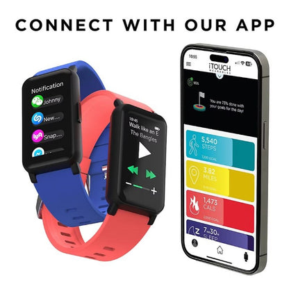 iTouch Active 4 Unisex Blue Smartwatch Fitness Tracker TC4S01-G06