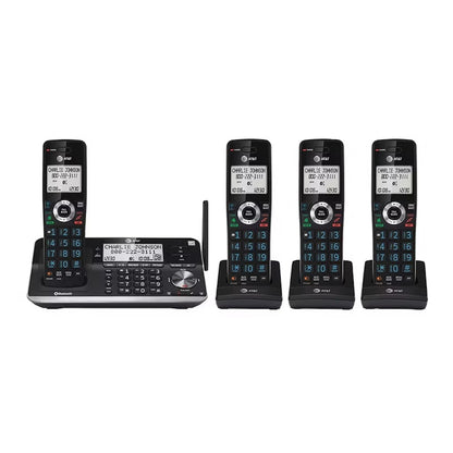 AT&T 4-Handset Cordless Phone with Unsurpassed Range with Bluetooth Connect to Cell and Smart Call Blocker and Answering System DLP73450