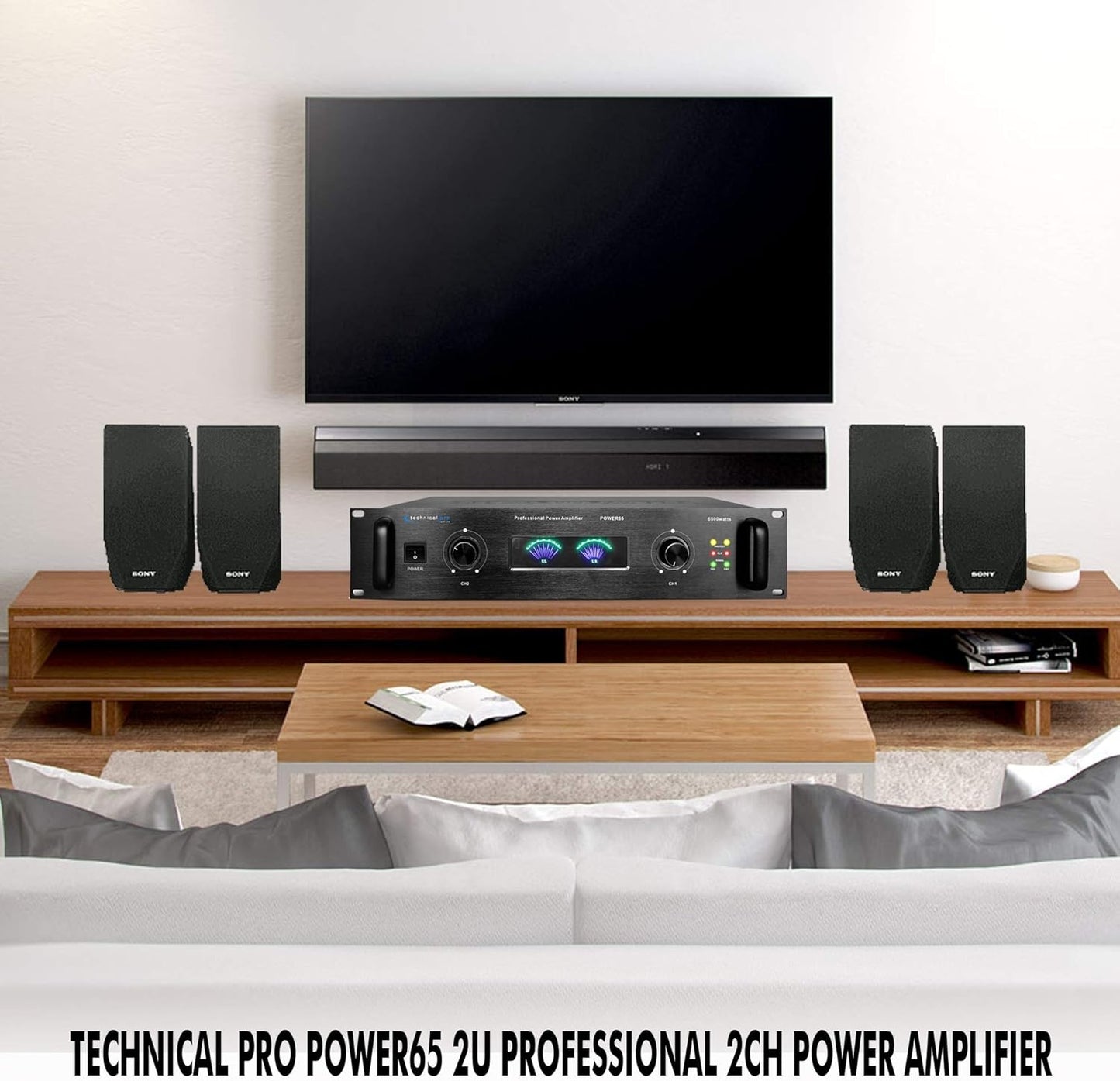 Technical Pro 6000 W Professional Portable PA System Stereo Power Amplifier | 2 Channel Digital Amplifier