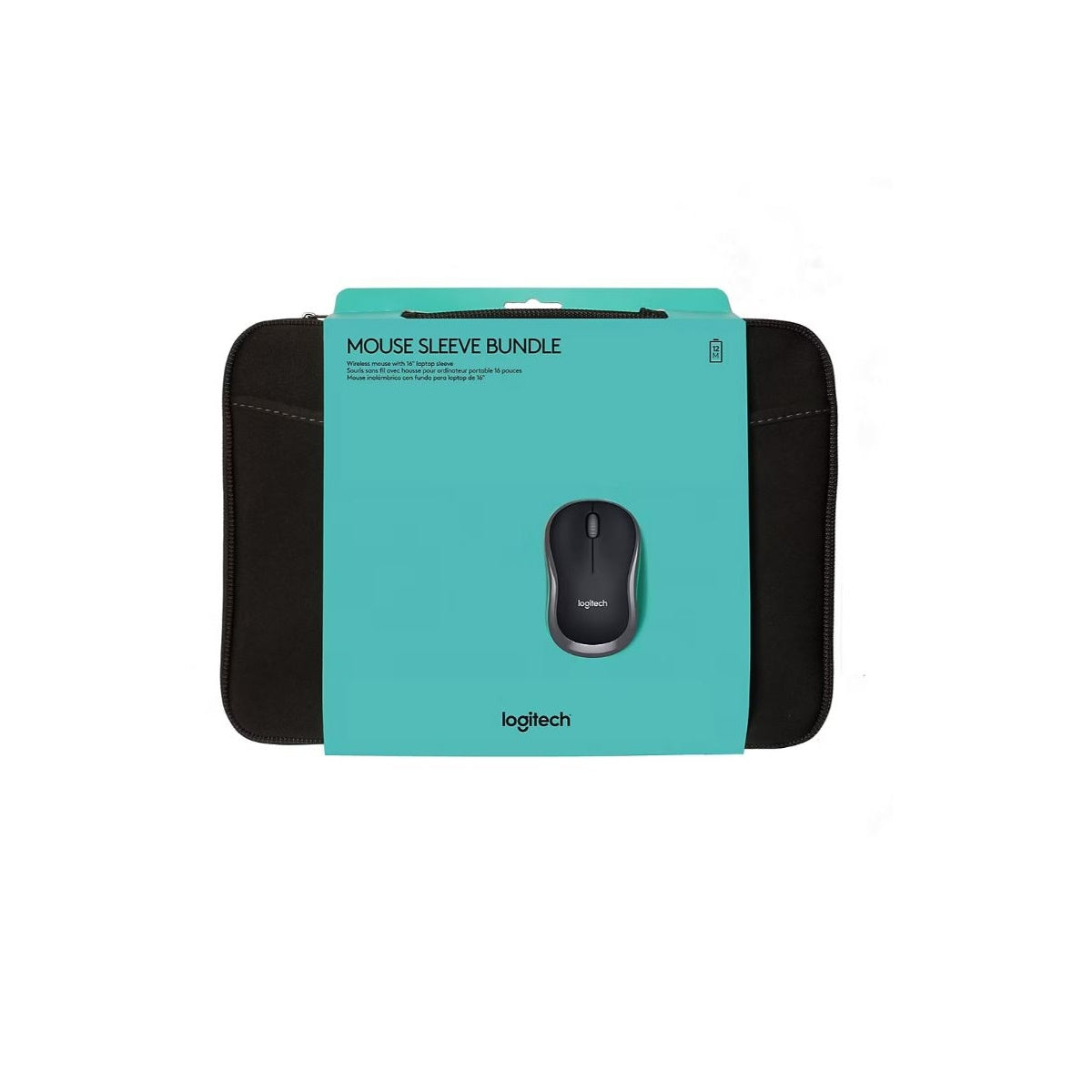 Logitech 16" Laptop Sleeve with M185 Wireless Mouse – Black, 910-007180