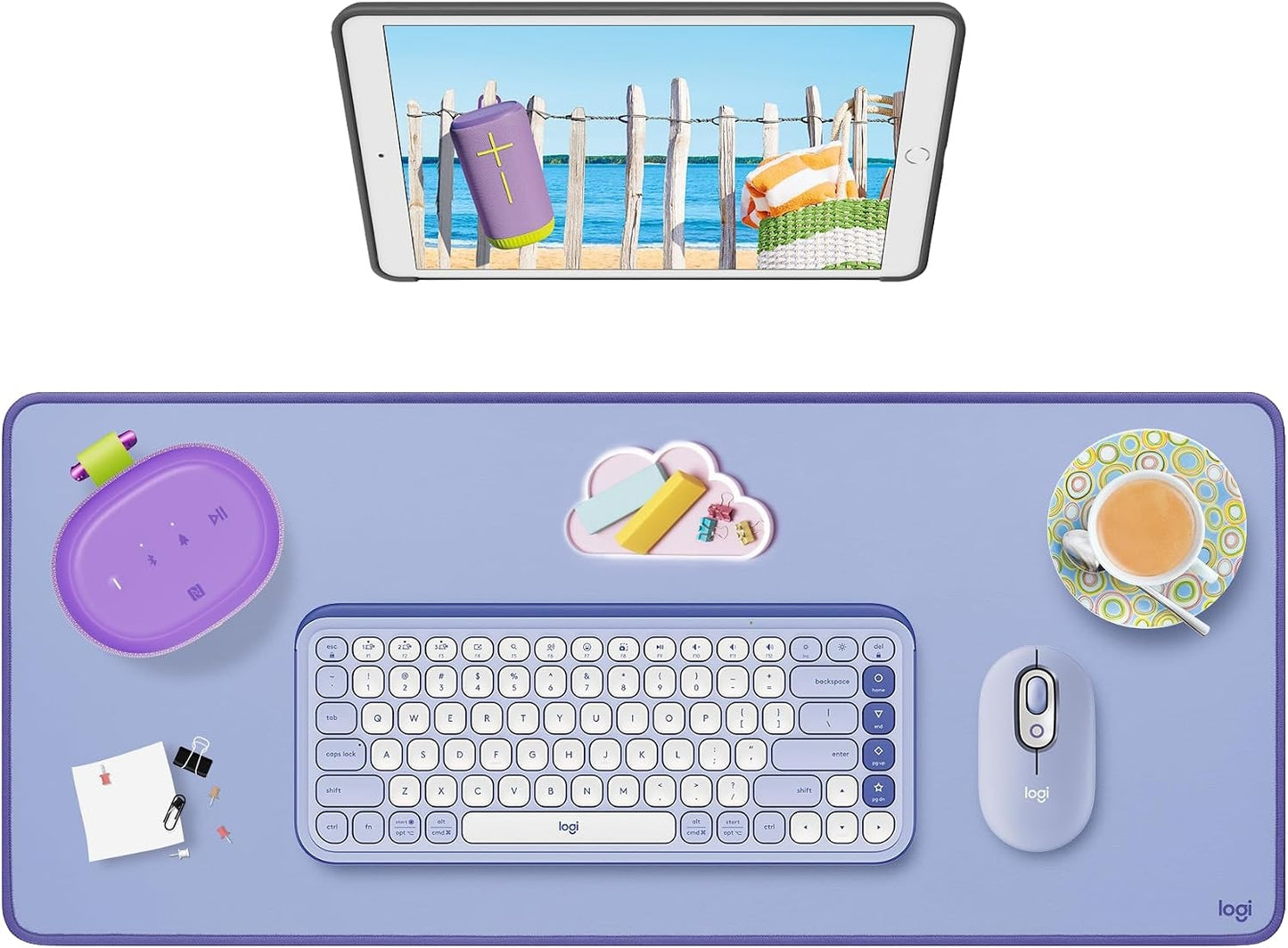 Logitech Studio Series Non-Skid Desk Mat, Lilac 956-000148