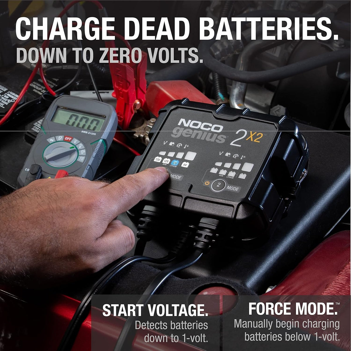 NOCO GENIUS2X2 6/12V 2-Bank Battery Charger, Trickle Charger & Maintainer