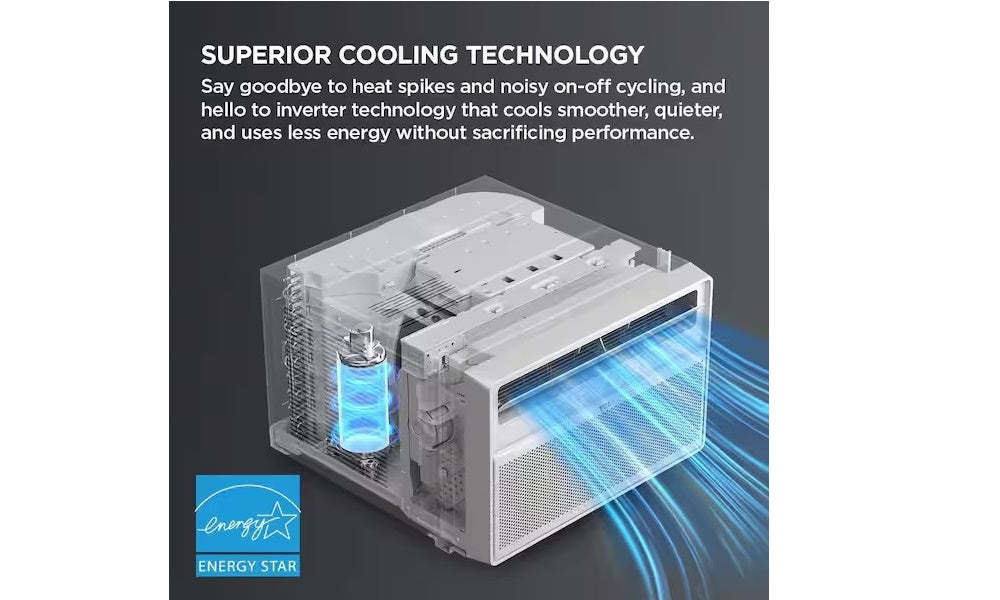 TCL 18,000 BTU Q-Series Ultra-Quiet Inverter Smart Window AC, Cools 1,000 Sq. Ft., with Wi-Fi, Remote T18WQ2S