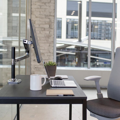 Ergotron - 24 Inches Screen Support Mounting Arm for Flat Panel Monitor - 20 Lbs - Black & Polished Aluminum 45-295-026