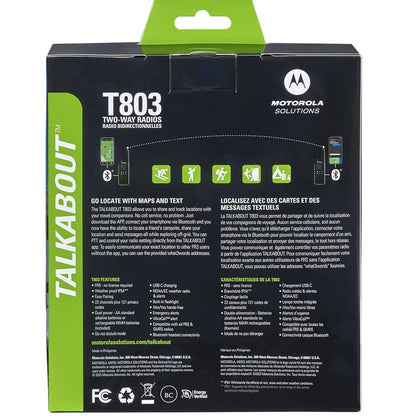 Motorola Solutions T803 Waterproof IP54 Two Way Radio Walkie Talkie 35 mi. Bluetooth w/Charging Dock 2-Pack Lime Green