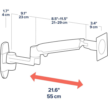 Ergotron LX Wall Mount Monitor Arm Polished Aluminum 45-243-026