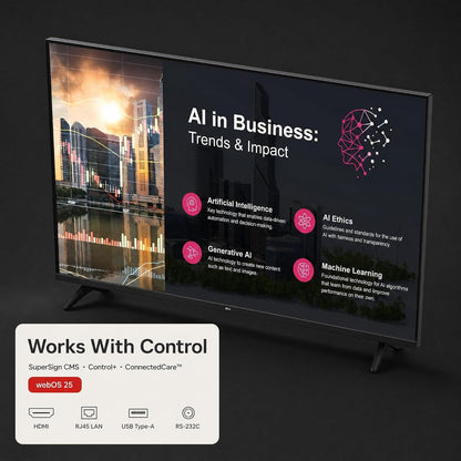 LG PK640S Series 43" 60Hz 8ms UHD 4K HDR Commercial Signage TV 43PK640S0UB