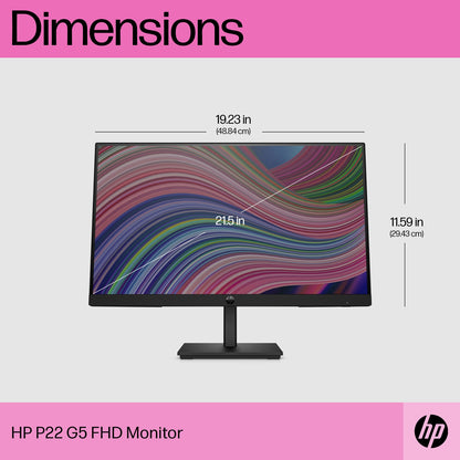 HP P22 G5 21.5" 1920 x 1080 at 75 Hz 5ms Full HD Edge LED LCD Monitor 64X86AA