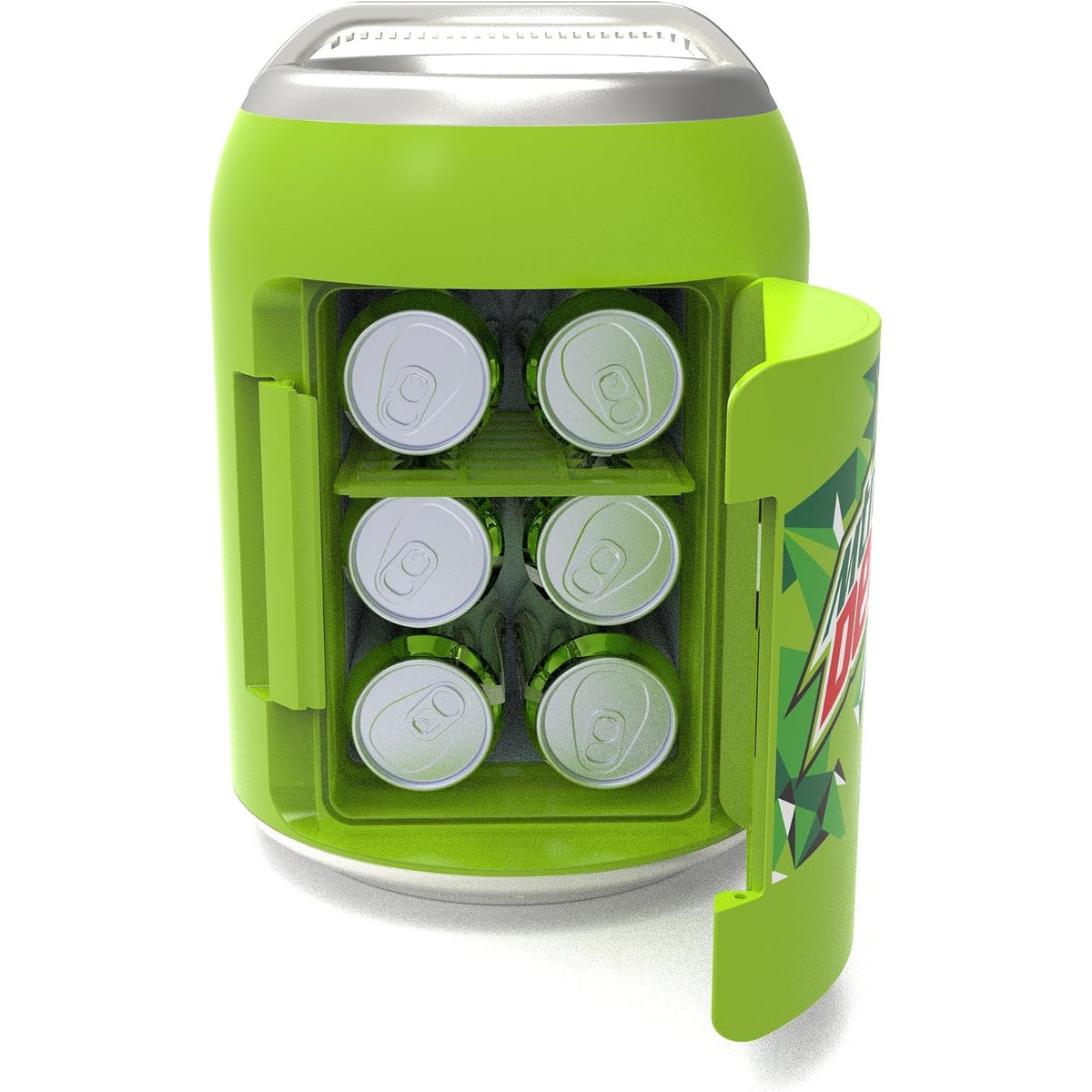 Mountain Dew MIS604MD 0.14-Cu. Ft. 6-Can Portable Mini Fridge, Green