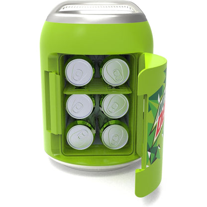 Mountain Dew MIS604MD 0.14-Cu. Ft. 6-Can Portable Mini Fridge, Green