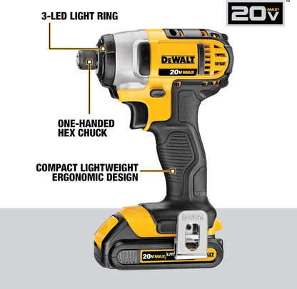 DEWALT 20V MAX Cordless 7 Tool Combo Kit with (2) 20V 2.0Ah Batteries and Charger