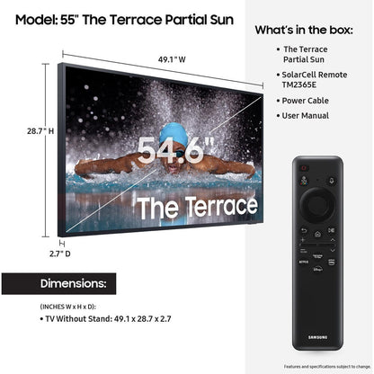 Samsung The Terrace 55" Class HDR UHD 4K Smart Partial Sun Outdoor QLED TV QN55LST7DAFXZA