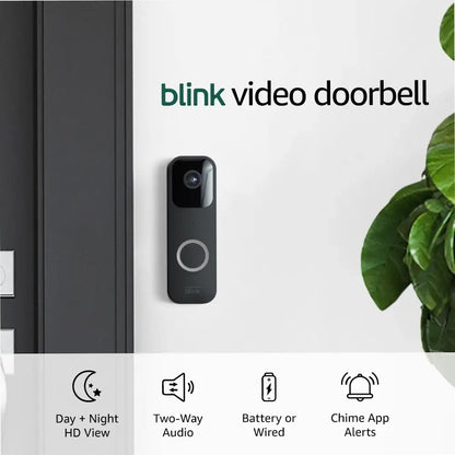 Blink Video Doorbell with Indoor Mini Camera, Sync Module 2 and Yard Sign