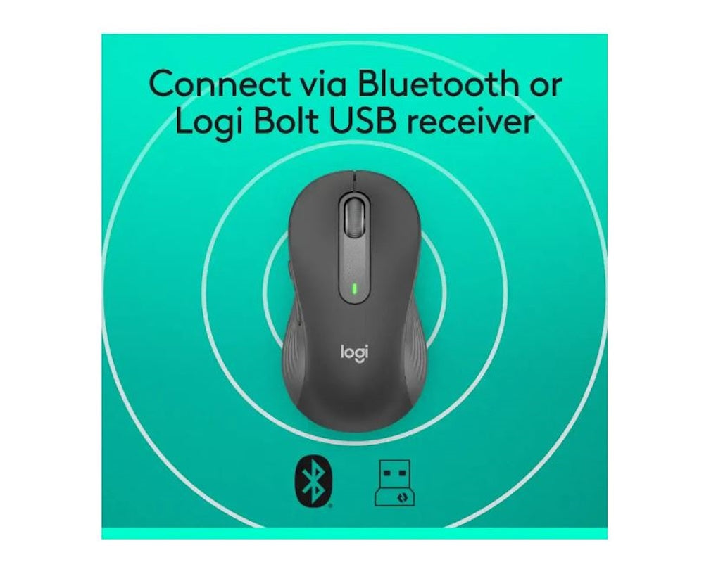 Logitech Signature M650L Wireless Optical Mouse Silent Clicks Graphite 910-007636