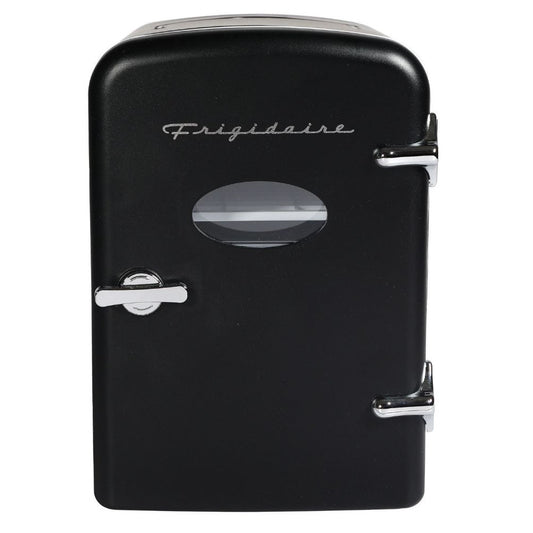 Frigidaire 6 Can/4L Mini Personal Retro Fridge Cooler Includes AC Power Cord and 12V Car Adapter EEFMIS229-BLACK