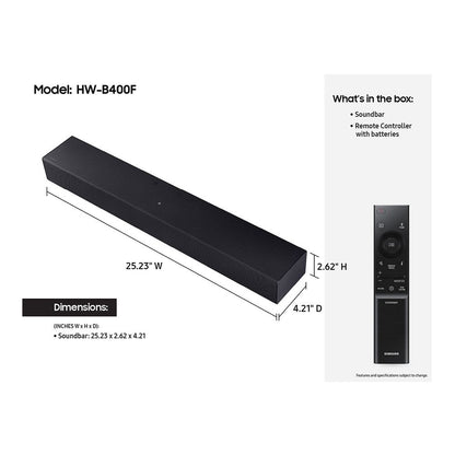 Samsung B-series HW-B400F 2.0 Channel Soundbar with Built in Subwoofer Black