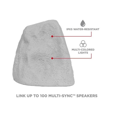 ION Solar Glow Stone Link Rock Speaker with Lights ISP183