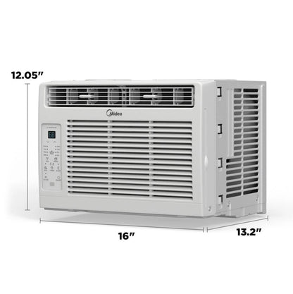 Midea 6,000 BTU 115V Window Air Conditioner w/ Comfort Sense Remote, up to 250 Sq. ft., White, Cooling Modes: Cool, Dehumidify, Ventilate - MAW06R1WWT-T