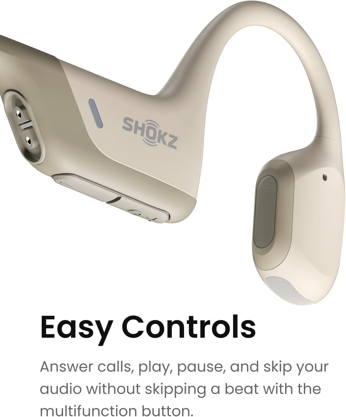 Shokz OpenRun Pro Mini Premium Bone Conduction Open-Ear Sport Headphones Beige S811-MN-BG-US