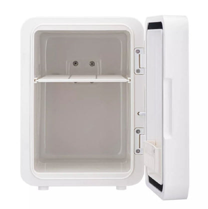 Frigidaire Gallery 9 Can or 6 Liter, Beauty Lighted Mirror Fridge White EFMIS172-C-WHITE, Includes 110V home power cord & 12V DC car adapter
