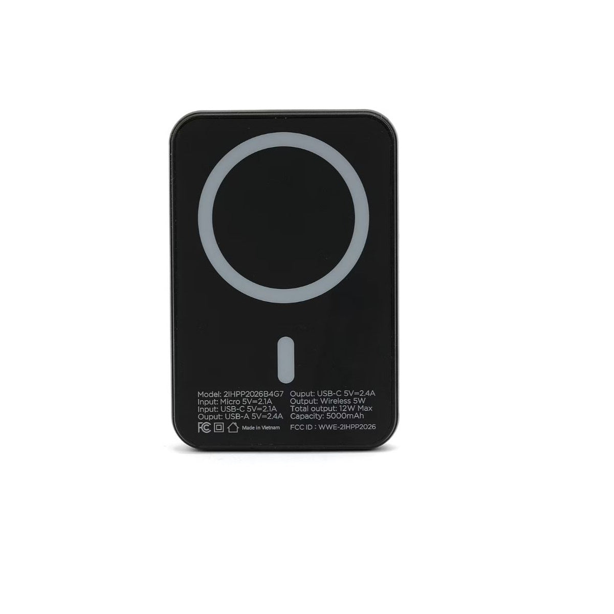 iHome 5000mAh Magnetic Portable Power with USB-A, Black 2IHPP1008BLKCB