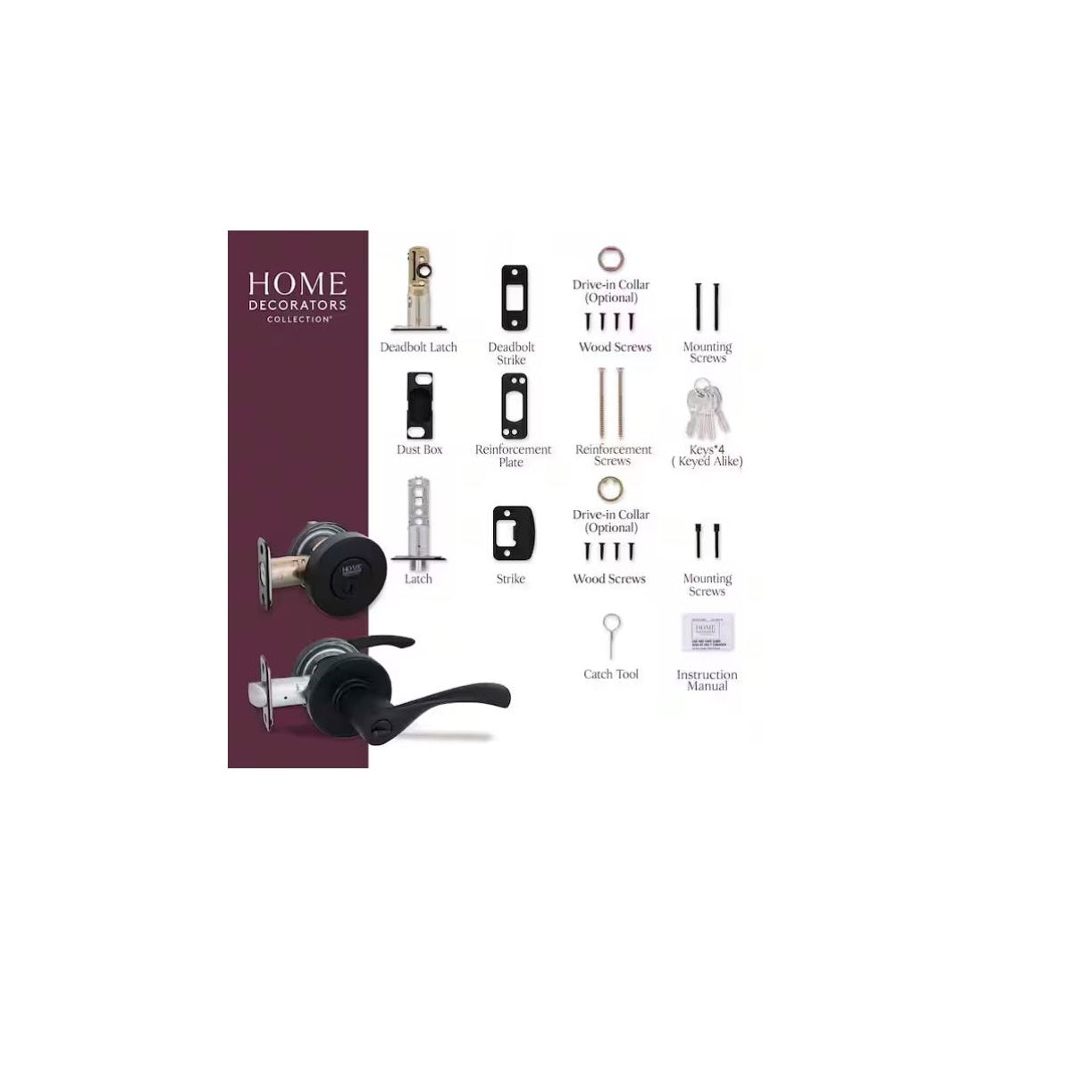 Primrose Matte Black Single Cylinder Door Handle Combo Pack Featuring Dual Keyway MS9X9D11SJYYCXJ
