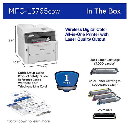 Brother Wireless Digital Color All-in-One Laser Printer MFC-L3765CDW