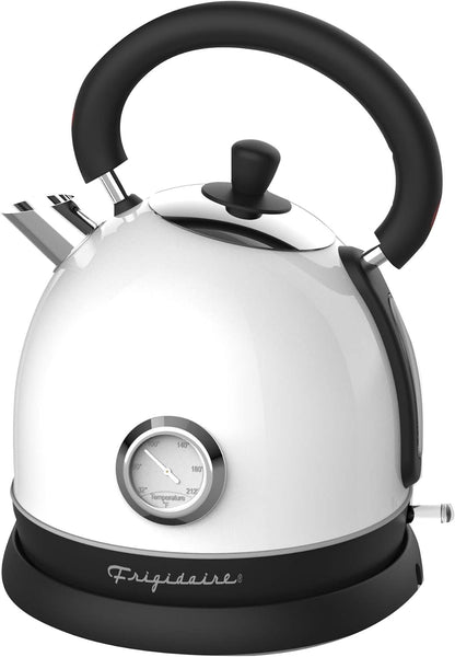 Frigidaire EKET125-WHITE Retro Electric Water Kettle Stainless Steel 1.8l, Fast Boiling, Bpa-Free, White