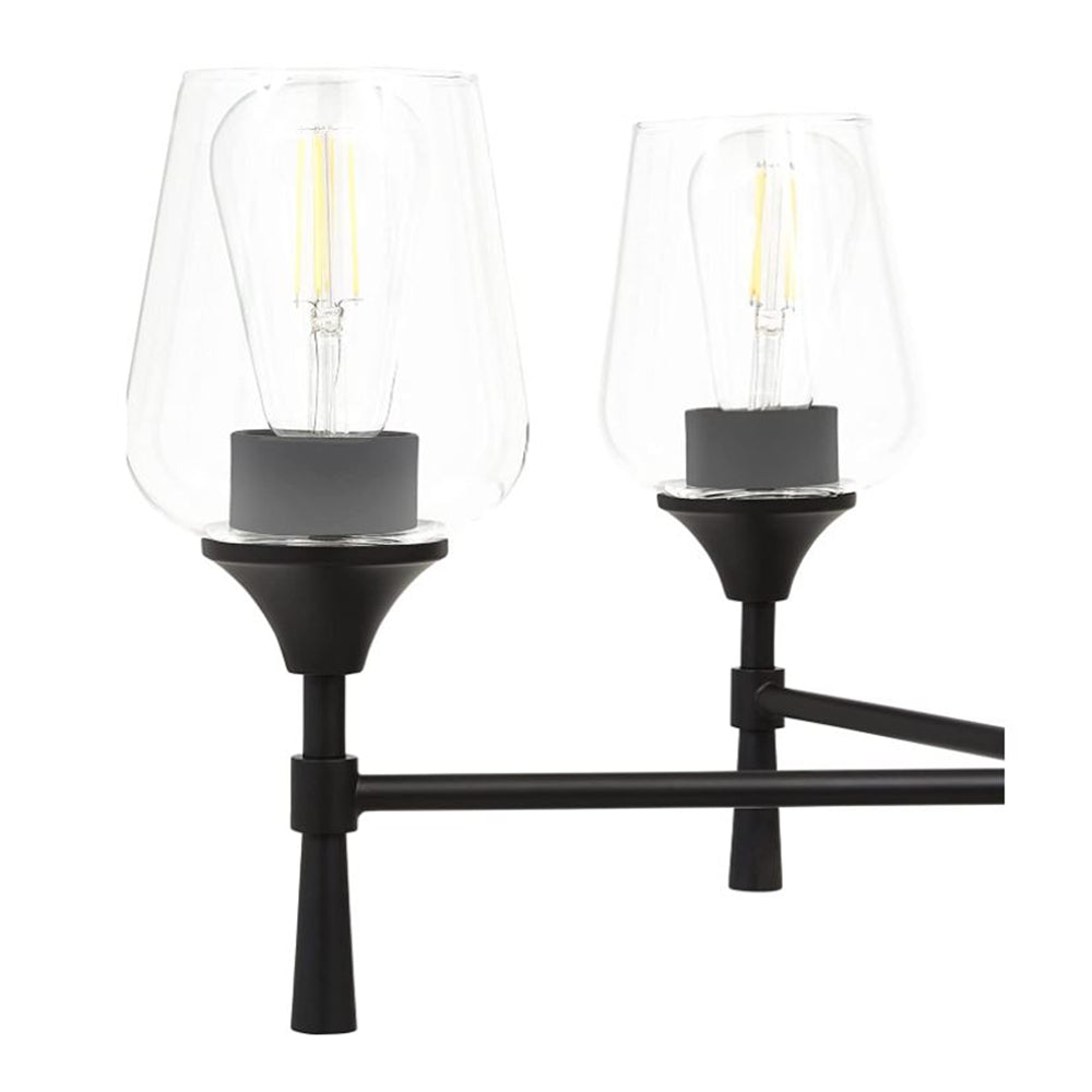 Sunset Stella 5-Light Black Chandelier 100W w/ Glass Shades F27035-31