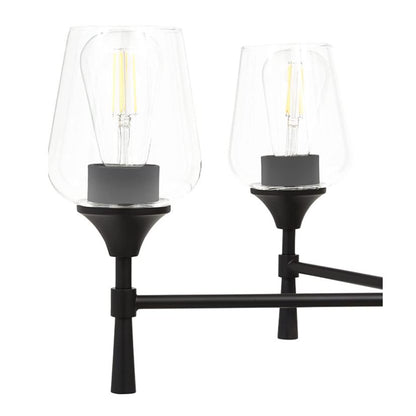 Sunset Stella 5-Light Black Chandelier 100W w/ Glass Shades F27035-31
