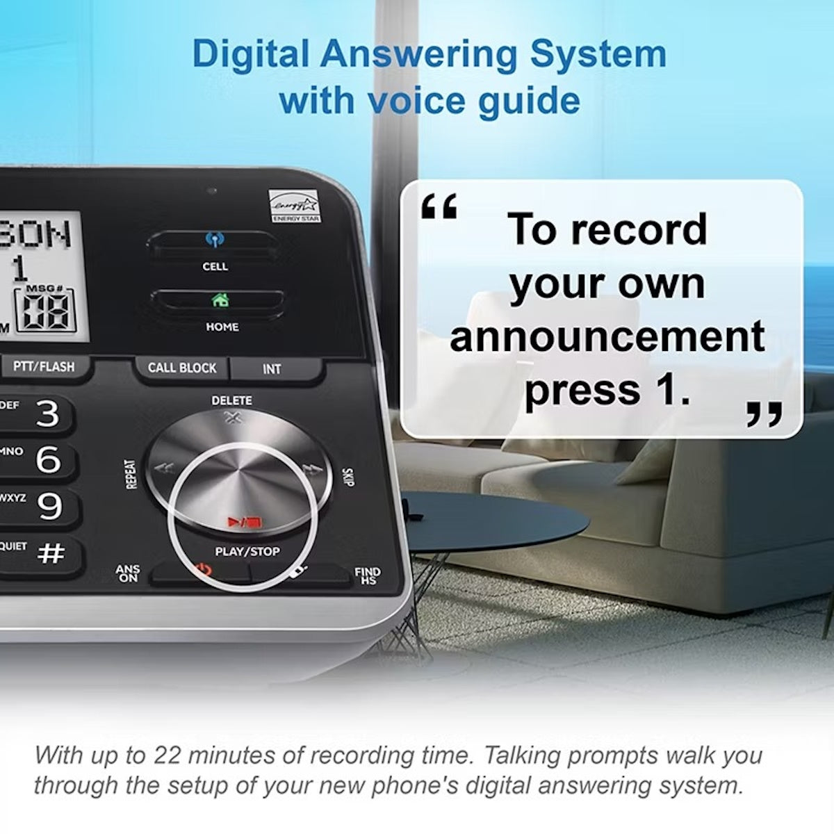 AT&T 4-Handset Cordless Phone with Unsurpassed Range with Bluetooth Connect to Cell and Smart Call Blocker and Answering System DLP73450