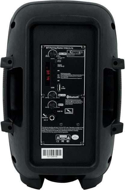 Technical Pro PLIT8 Rechargeable Portable 8" Bluetooth Party Speaker with LED