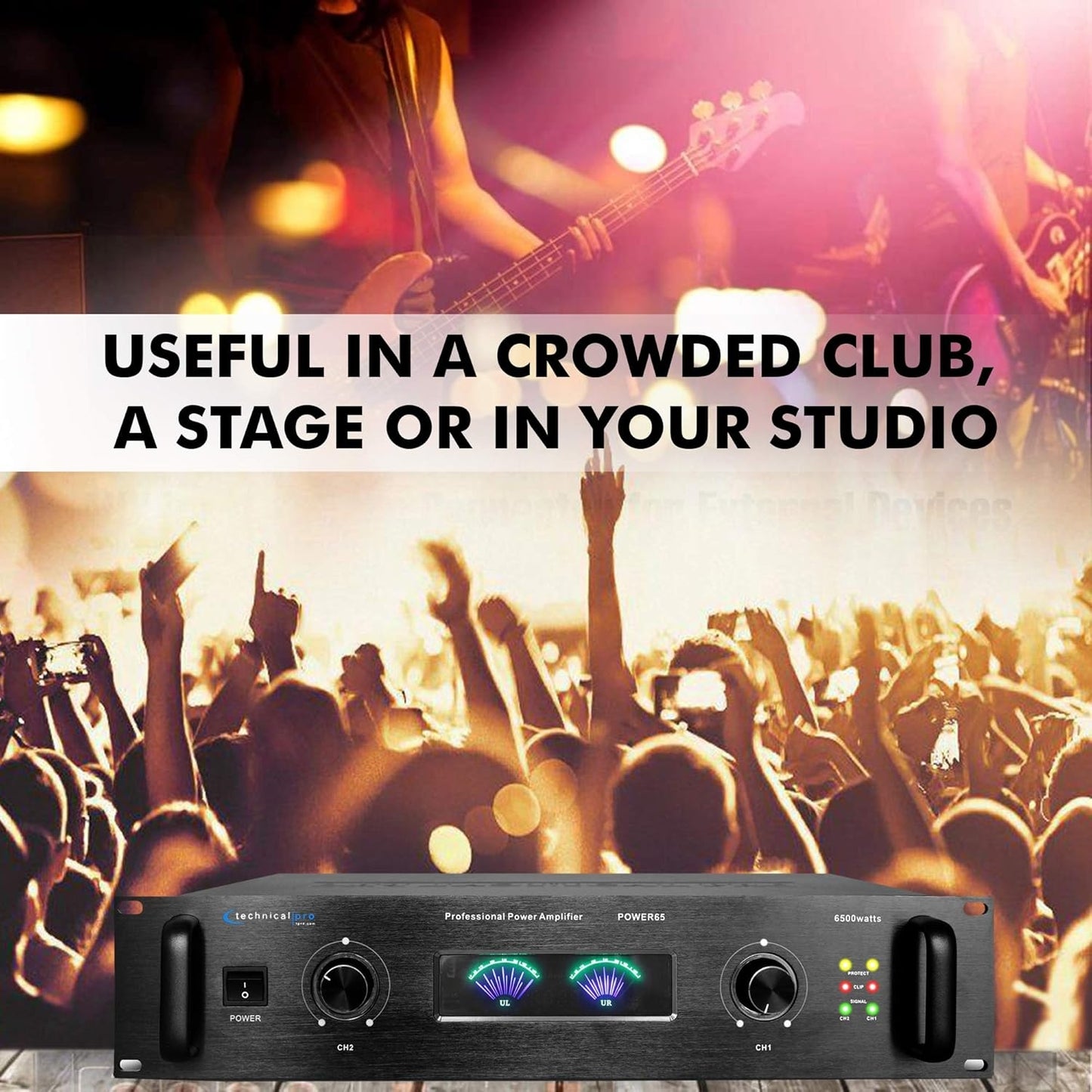 Technical Pro 6000 W Professional Portable PA System Stereo Power Amplifier | 2 Channel Digital Amplifier