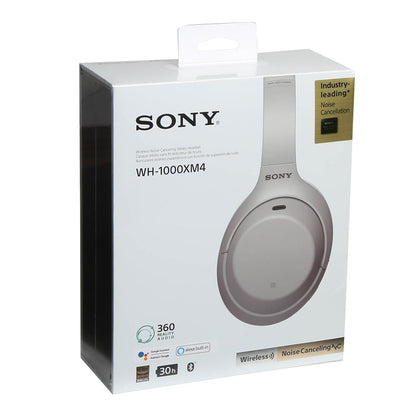 Sony - WH1000XM4/S Wireless Noise-Cancelling Over-the-Ear Headphones - Silver