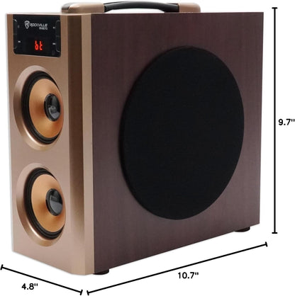 Rockville RHB70 100W 2.1 Powered Home Theater Speaker System, Cherry Wood