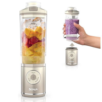 Ninja Blast Max Portable Blender Twist & Go 22oz Cream BC251IV