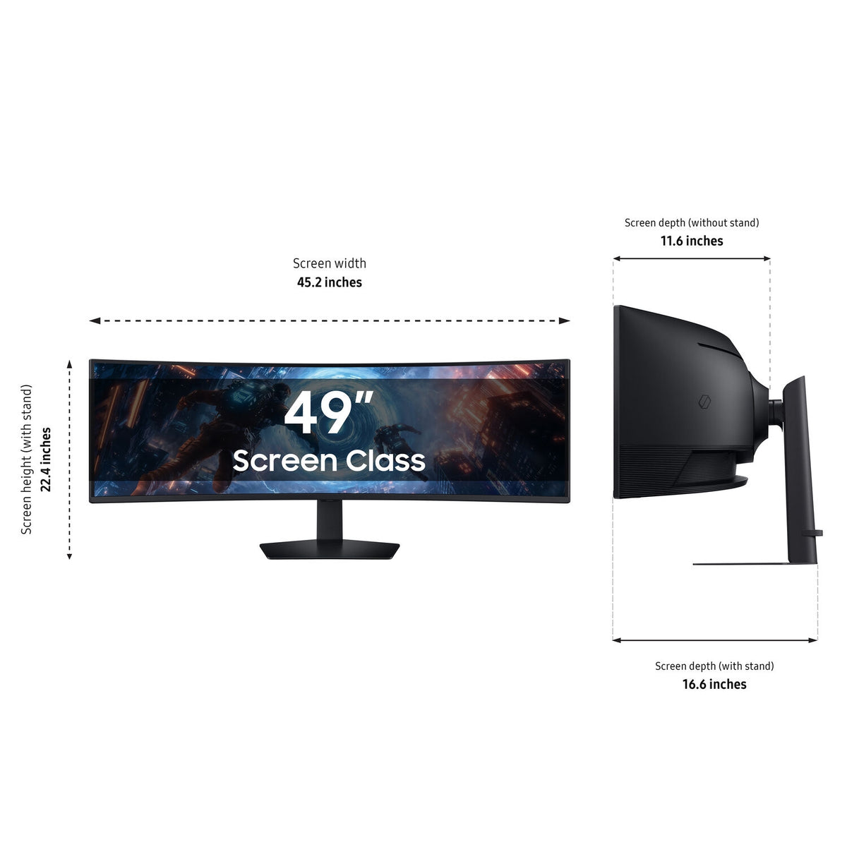 Samsung Odyssey G9 G91F 49" Dual 1440p HDR 144 Hz Curved Ultrawide Gaming Monitor LS49FG910ENXZA